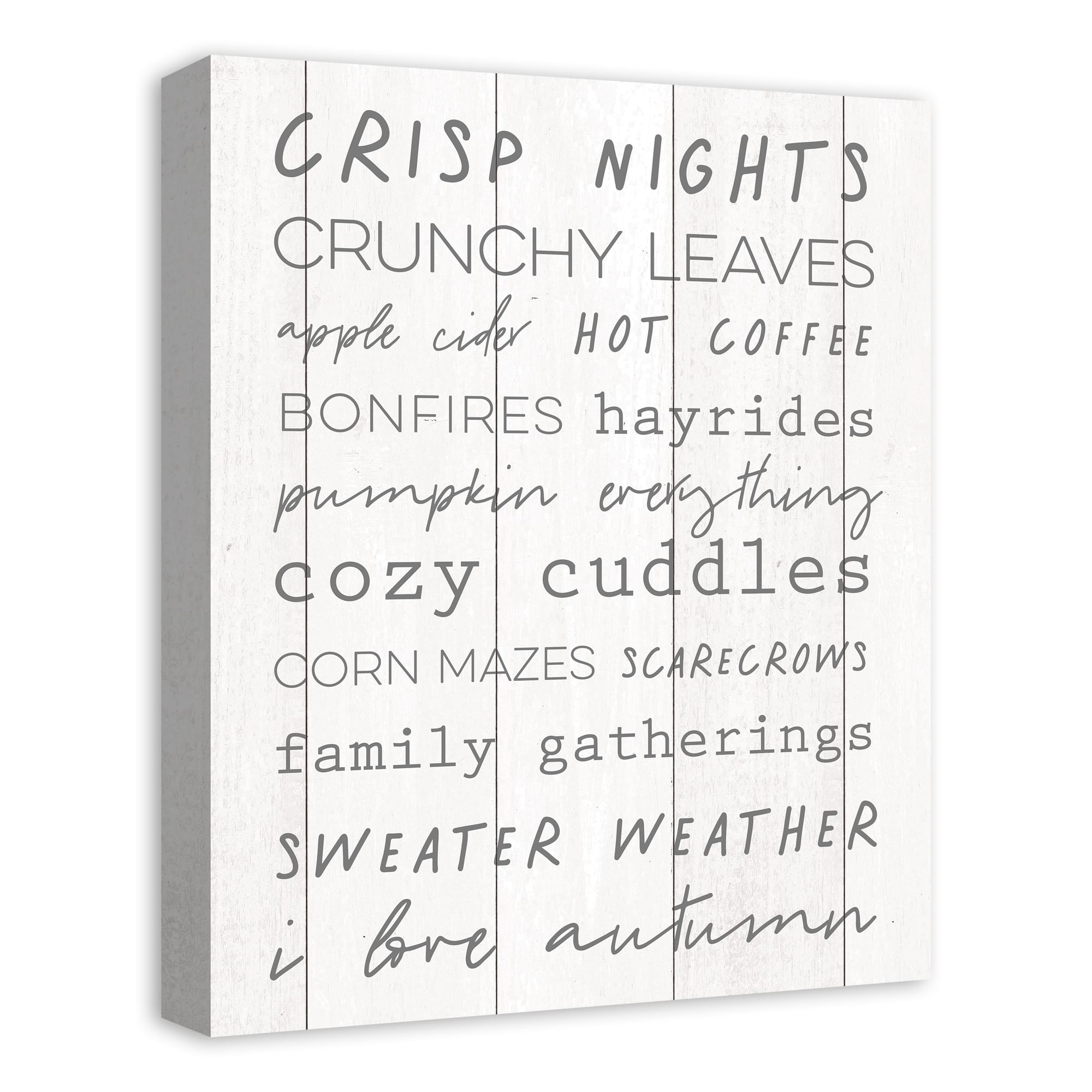 I Love Autumn Canvas Wall Art